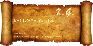 Kollár Gyula névjegykártya