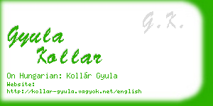 gyula kollar business card
